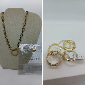 NWT MELANIA CLARA NECKLACE & 5 TORRID RINGS